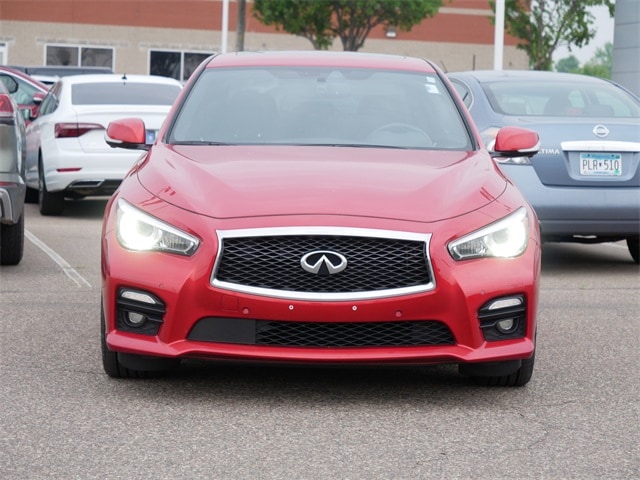 Used 2017 INFINITI Q50 Red Sport with VIN JN1FV7AR2HM870180 for sale in Inver Grove, Minnesota