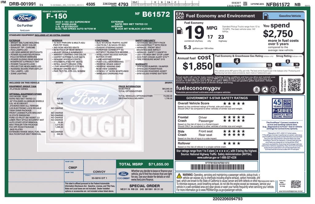Used 2022 Ford F-150 Truck SuperCrew Cab