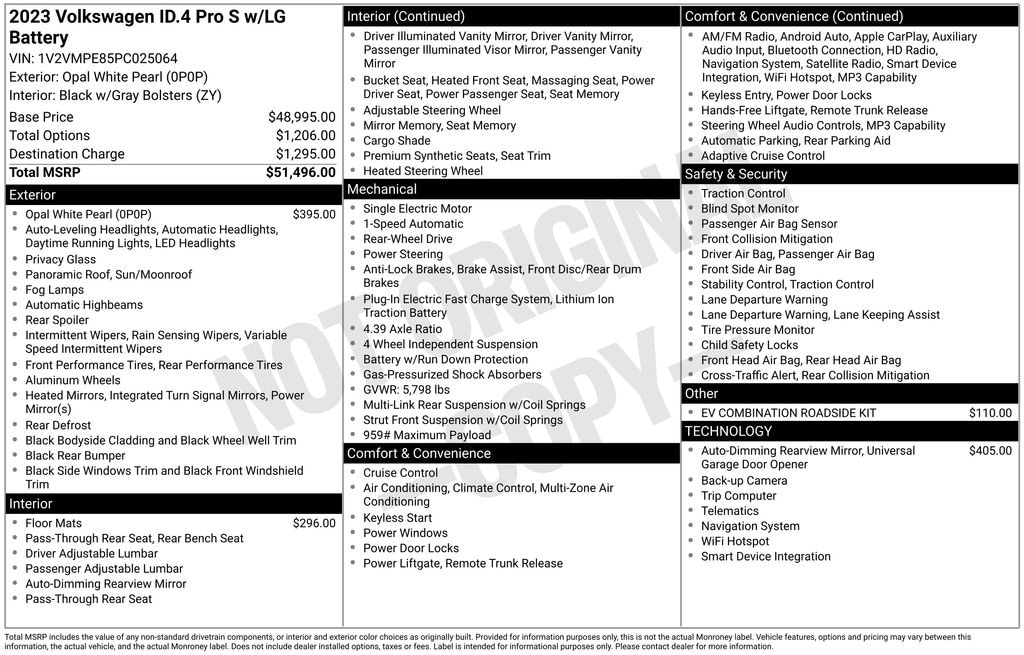 Used 2023 Volkswagen ID.4 Pro S w/LG Battery SUV