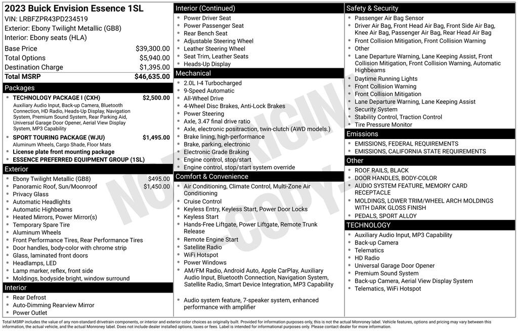 Used 2023 Buick Envision Essence SUV
