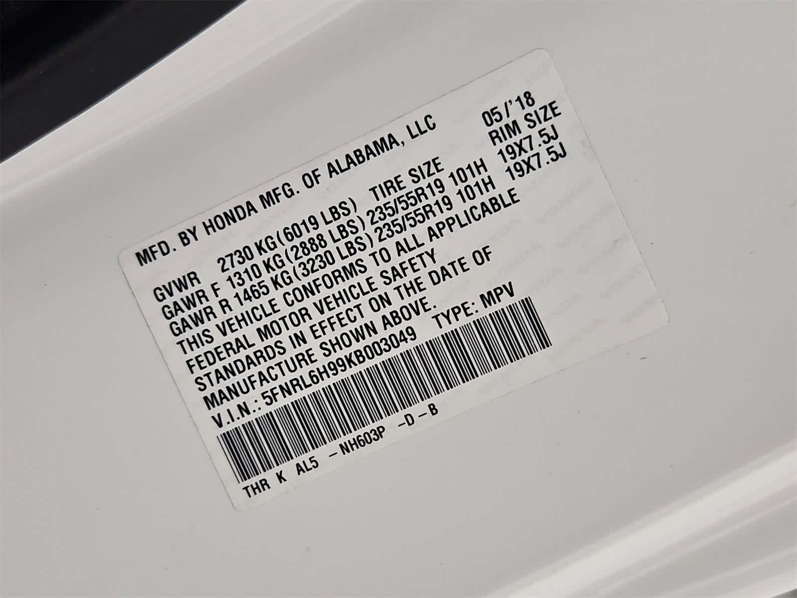 Thumbnail: 2019 Honda Odyssey - 38