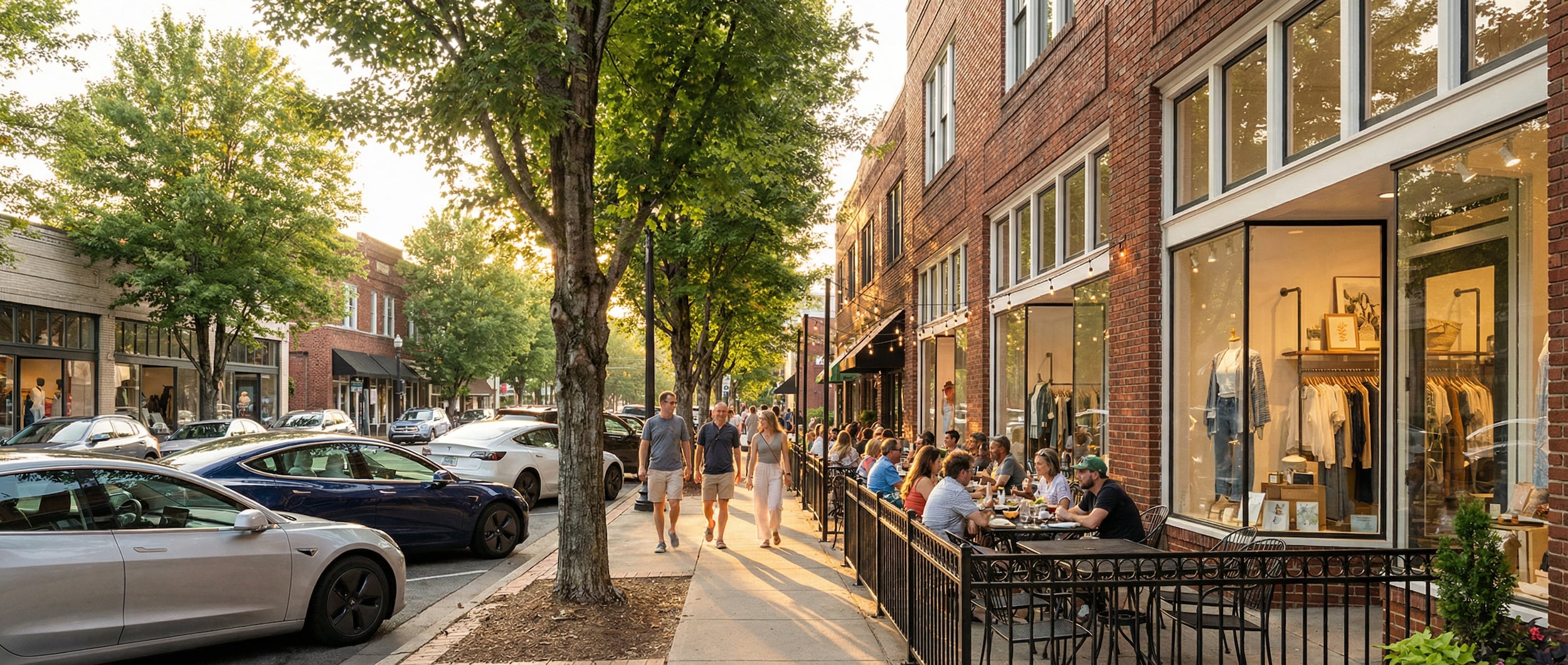 Haywood Road shopping and dining district in Greenville, SC