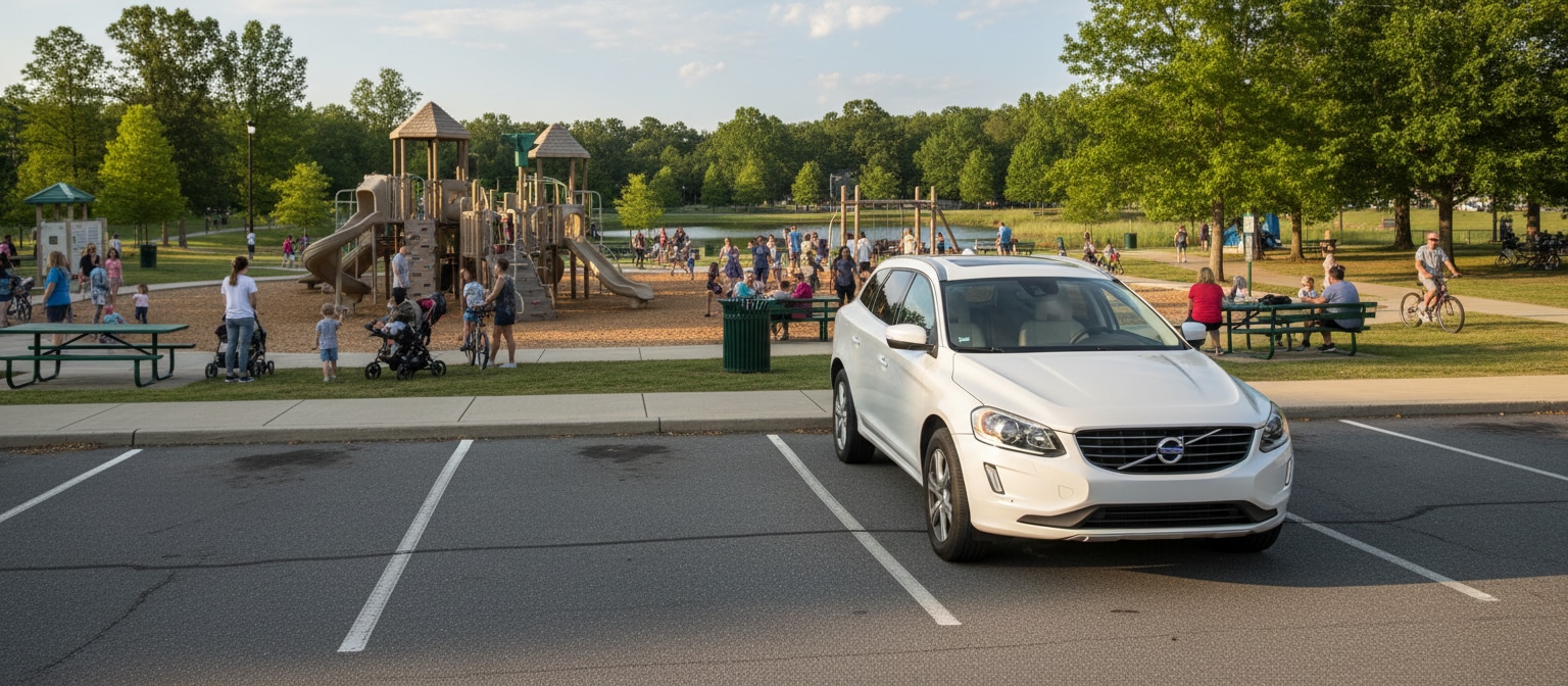 Volvo XC60 at Heritage Park for Simpsonville day trip from Greenville, SC