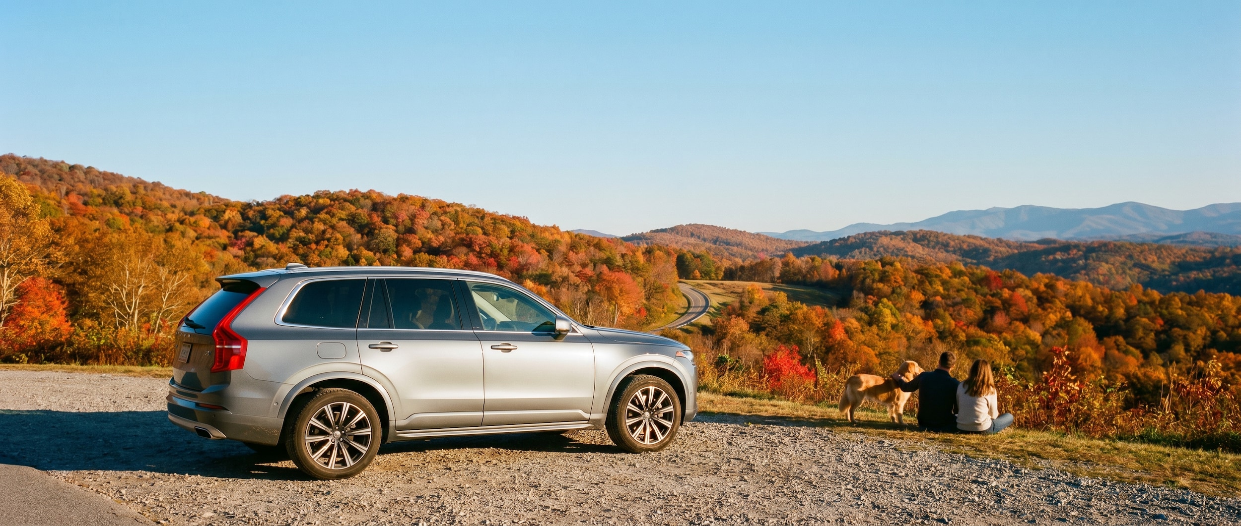 Volvo XC60 on scenic drive between Greenville and Easley, SC
