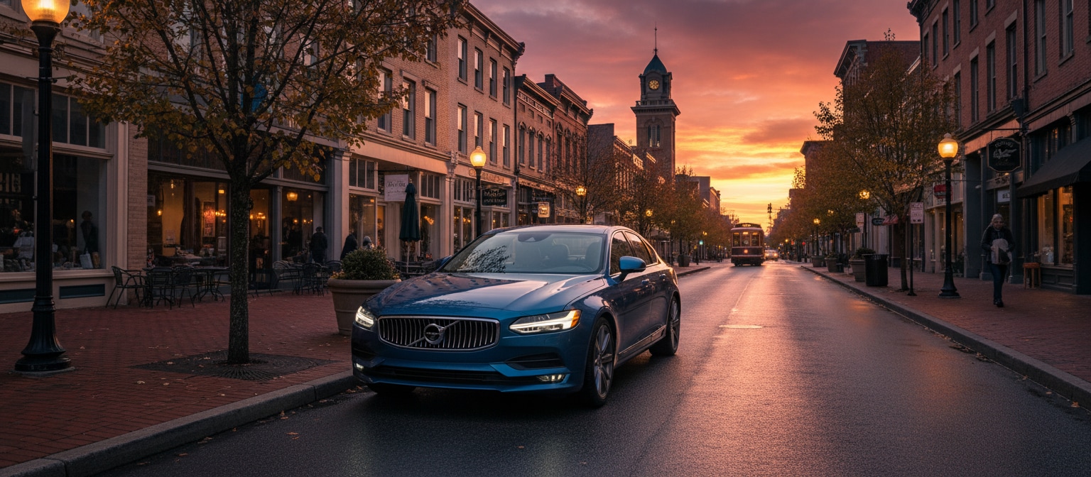 Volvo vehicles at Peace Center event parking in Greenville, SC