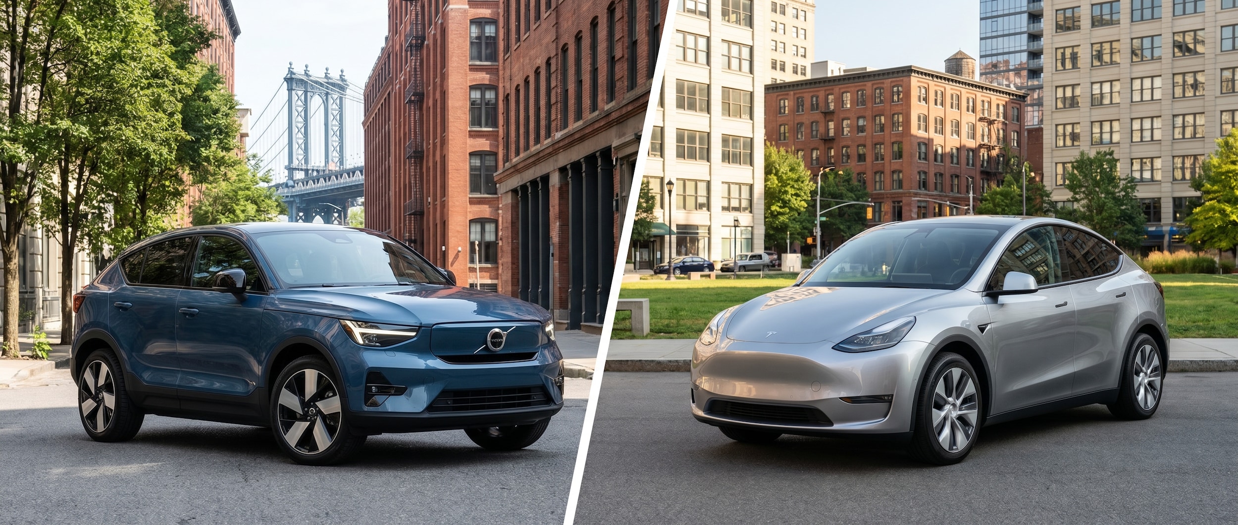 Volvo C40 Recharge and Tesla Model Y electric SUV comparison in Greenville, SC
