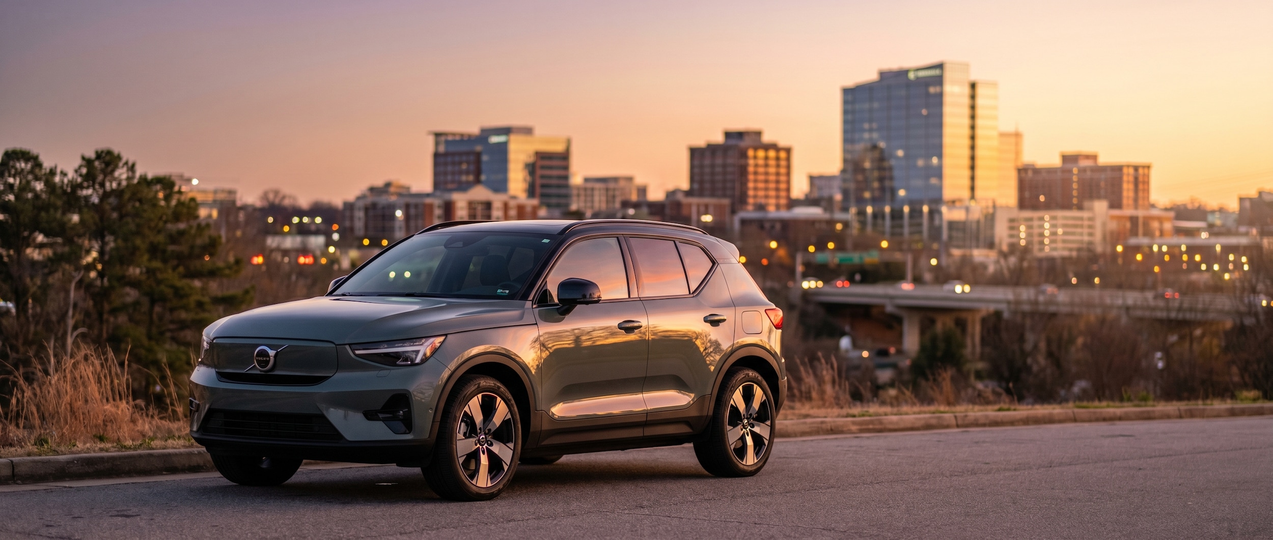 Volvo XC40 Recharge charging at public station in Greenville SC