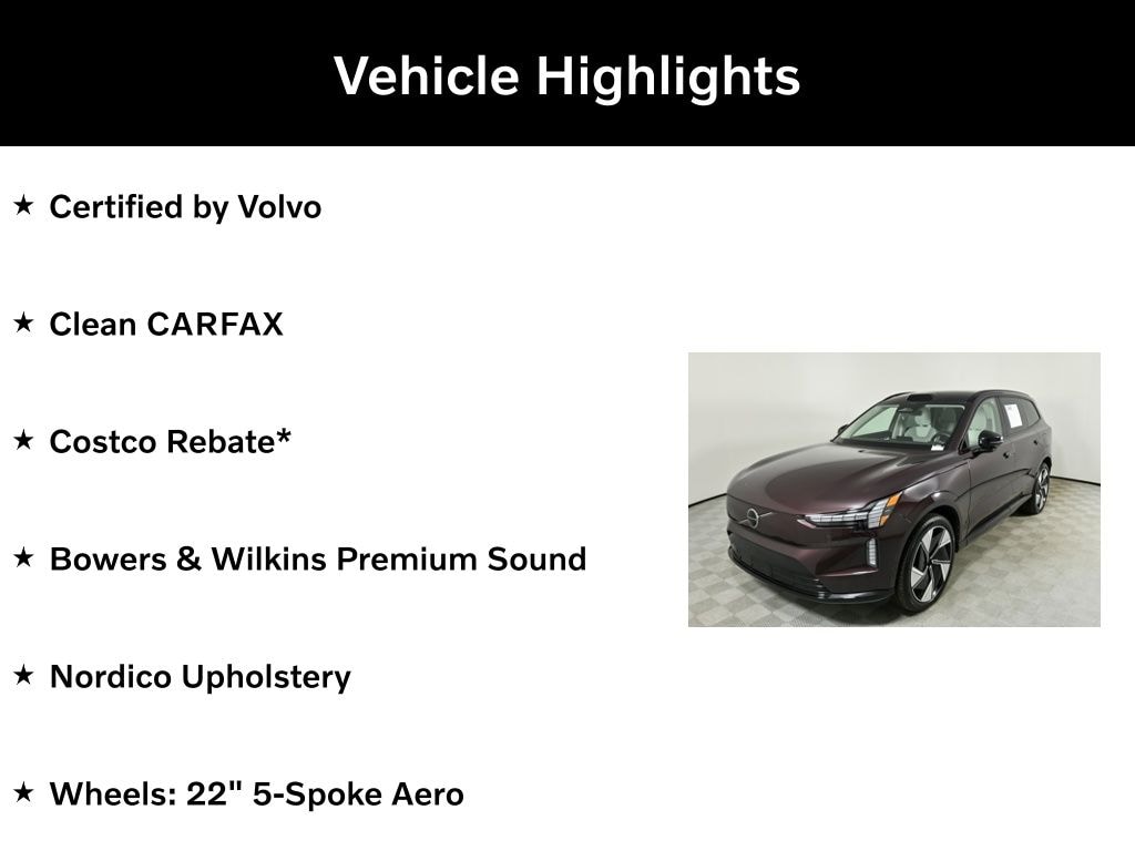 Certified 2025 Volvo EX90 Twin Motor Ultra 7-Seater SUV