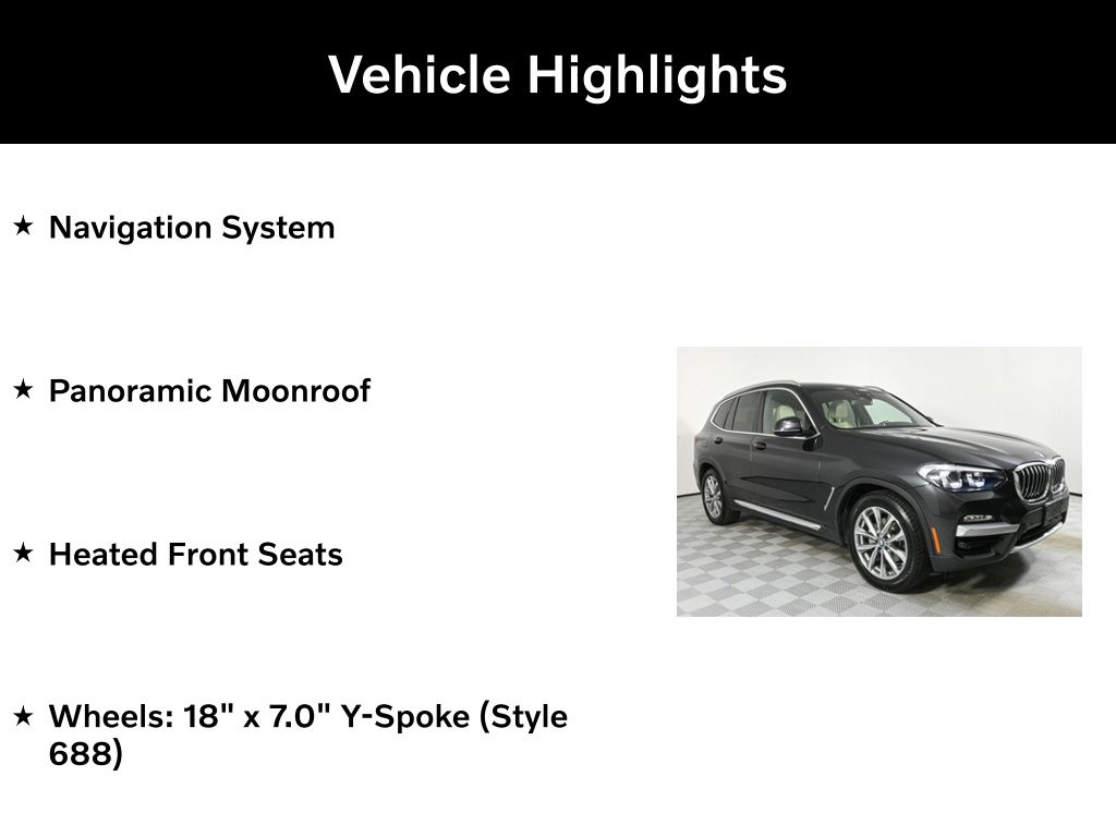 Used 2019 BMW X3 30i with VIN 5UXTR7C59KLF24205 for sale in Buford, GA