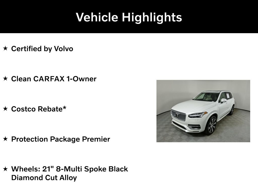 Certified 2024 Volvo XC90 plug-in hybrid T8 Plus Bright 7-Seater SUV