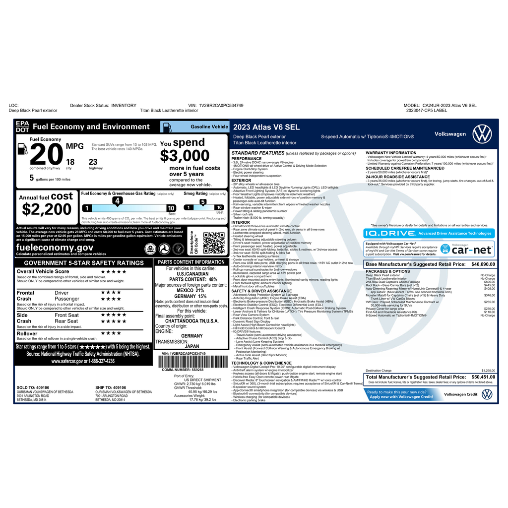Used 2023 Volkswagen Atlas SEL SUV