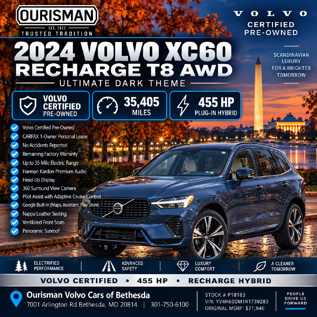 Certified 2024 Volvo XC60 Recharge Plug-In Hybrid Ultimate SUV