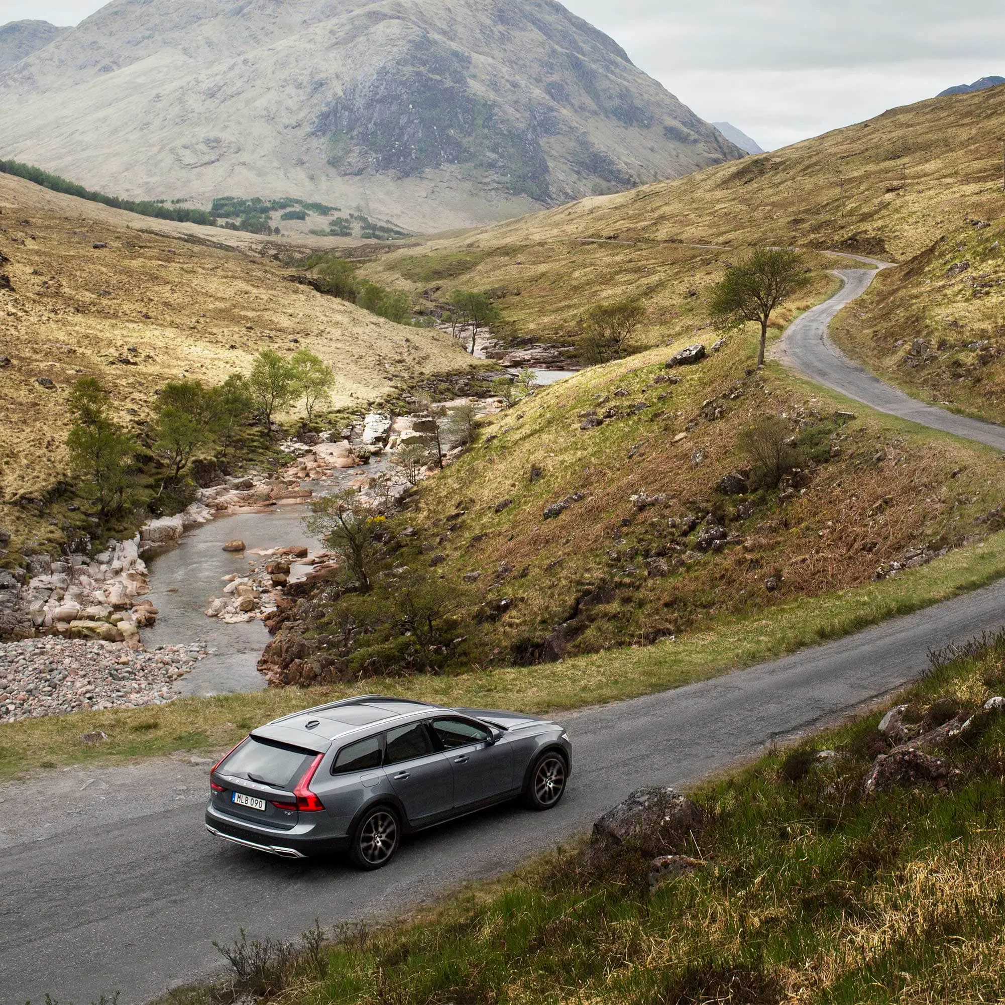 Volvo driving on the roads of Sweden