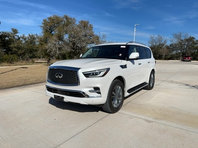 Used 2023 INFINITI QX80 Luxe with VIN JN8AZ2AE0P9302043 for sale in Austin, TX