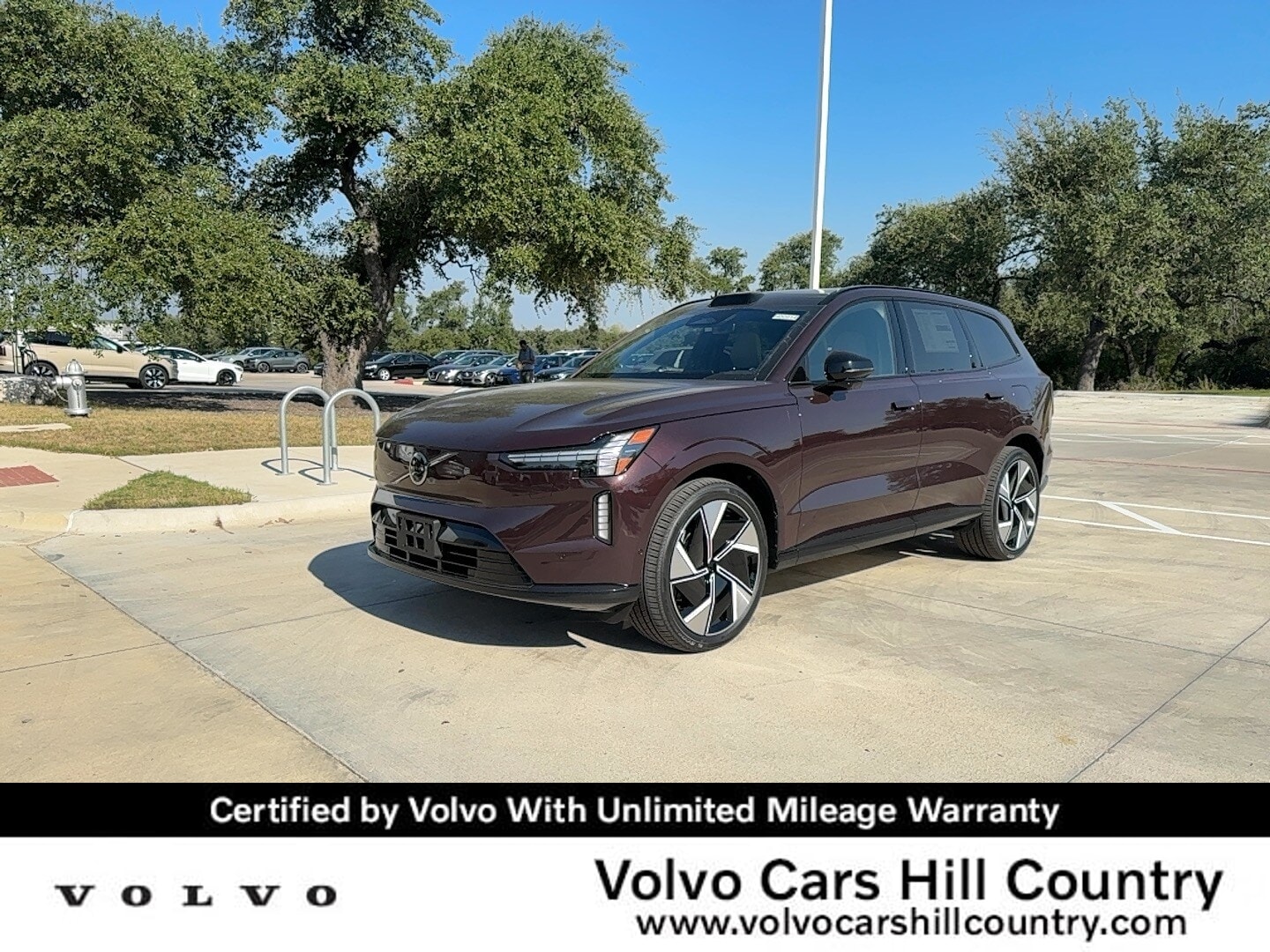 Mulberry Red 2025 Volvo EX90 Twin Ultra 7-Passenger eAWD SUV / Crossover All-Wheel Drive 1-Speed Automatic