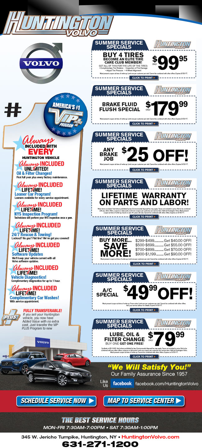 Huntington Volvo Service Specials Volvo Cars of Huntington