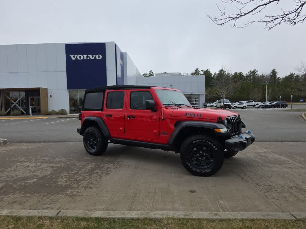 Used 2023 Jeep Wrangler 4xe Willys 4XE with VIN 1C4JJXN63PW685805 for sale in Plymouth, MA