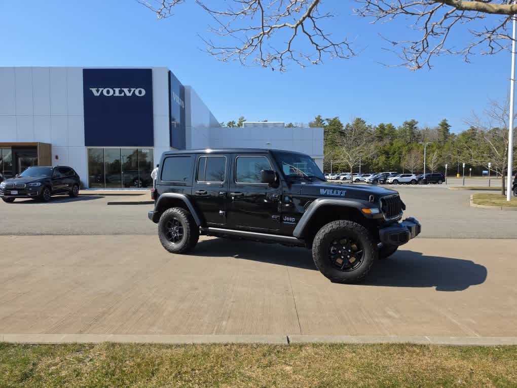 Used 2024 Jeep Wrangler 4xe Willys 4XE with VIN 1C4RJXN68RW121203 for sale in Plymouth, MA