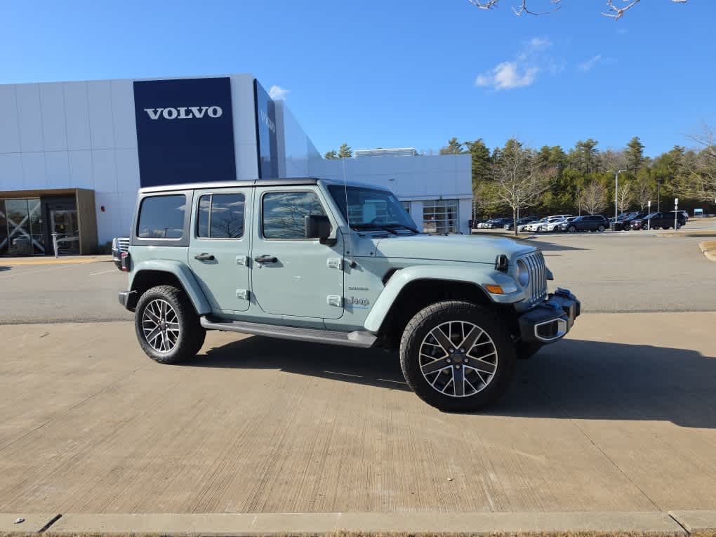 Used 2023 Jeep Wrangler 4xe Sahara 4XE with VIN 1C4JJXP60PW689615 for sale in Plymouth, MA
