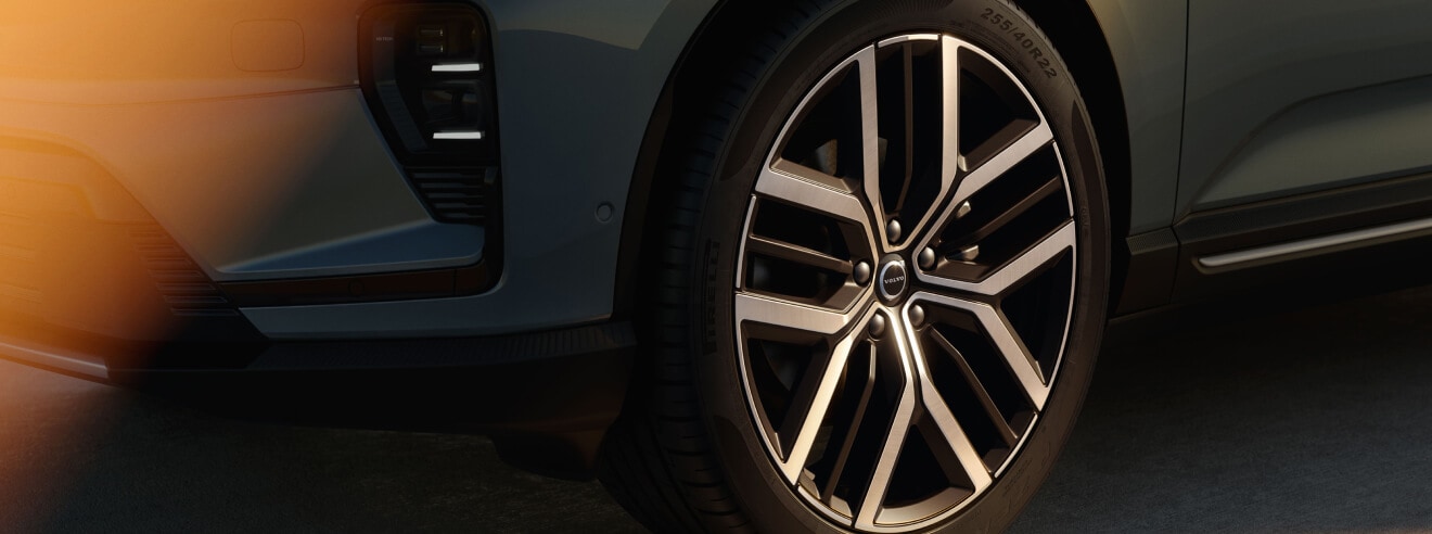 Close up of the 2026 Volvo EX60 wheel