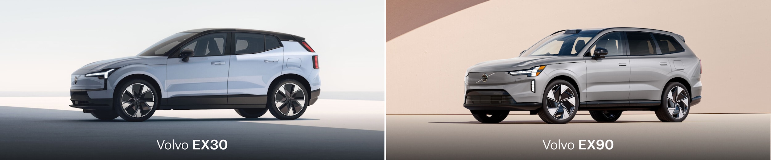 Volvo EX30 vs. EX90 dimensions