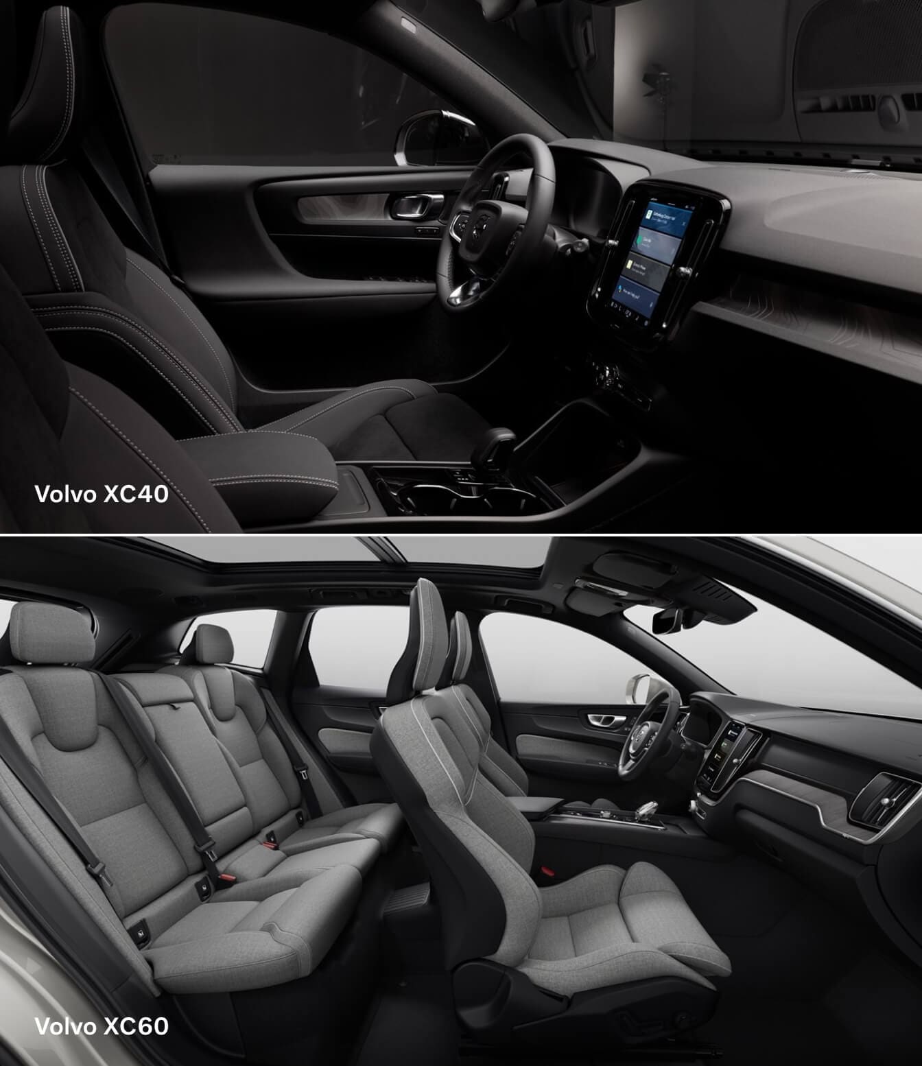 Volvo XC40 vs. Volvo XC60 Interior Dimensions