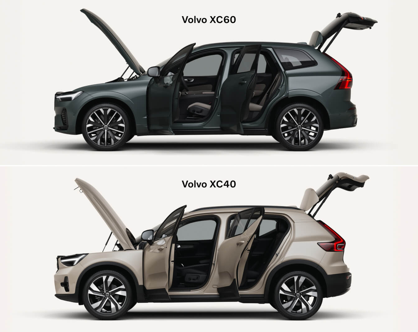 Volvo XC40 vs. Volvo XC60 Exterior Dimensions