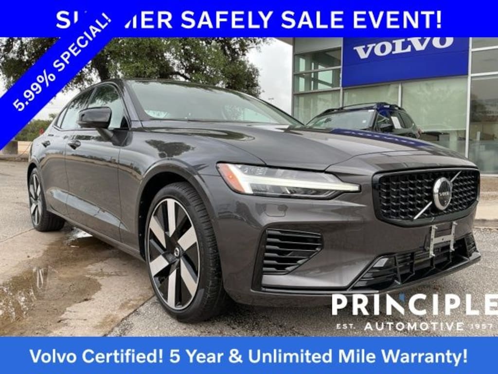Certified 2024 Volvo S60 Recharge Plug-In Hybrid T8 Plus Dark Theme Sedan