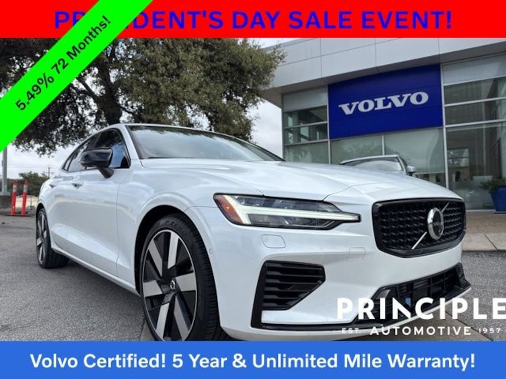 Certified 2024 Volvo S60 Recharge Plug-In Hybrid T8 Plus Dark Theme Sedan