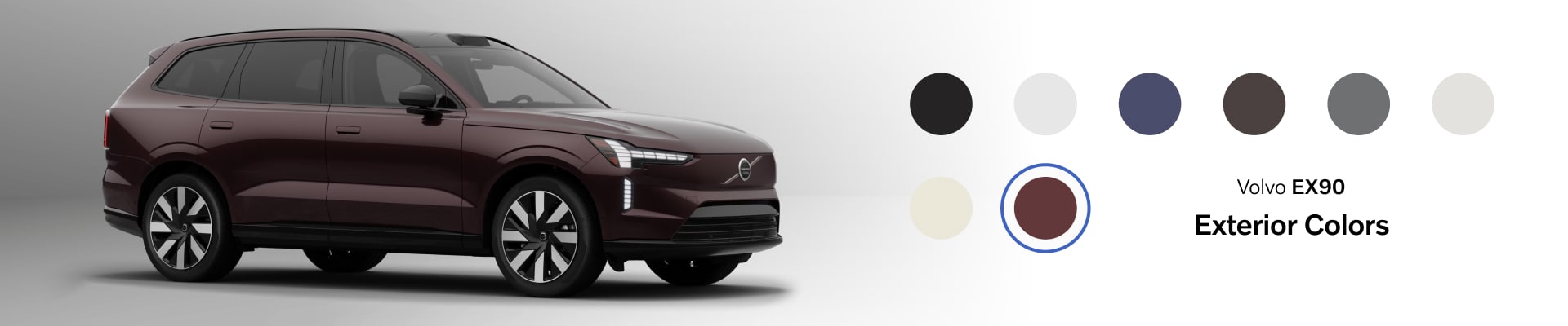 Volvo EX90 interior and exterior colors