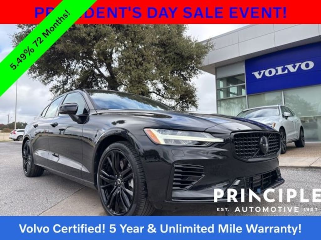 Certified 2024 Volvo S60 Recharge Plug-In Hybrid T8 Plus Black Edition Sedan