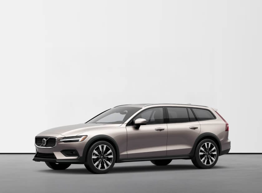 2026 Volvo V60 Ultra inBright Dusk, front three-quarter view in an studio environment.