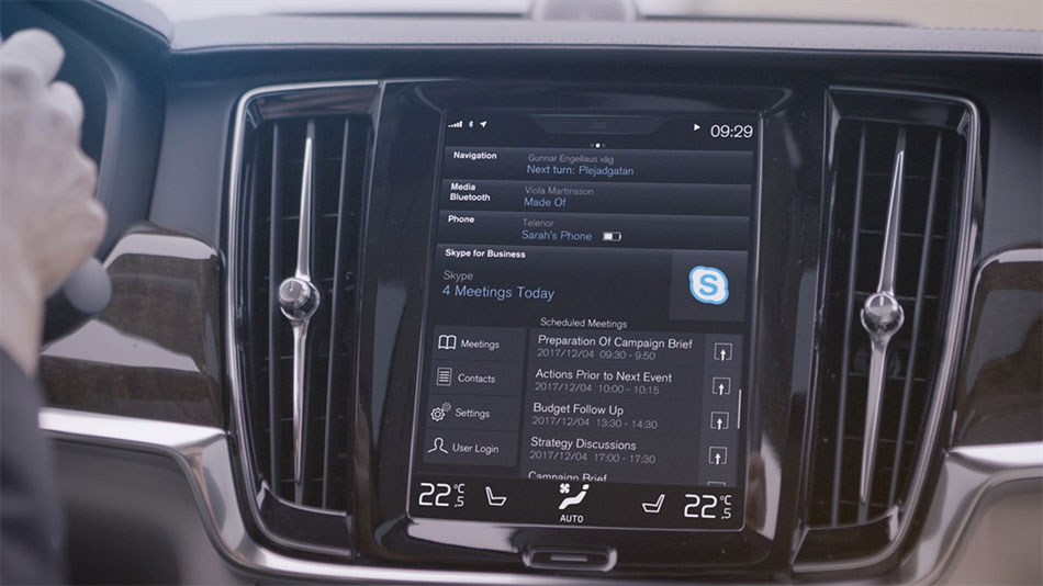 Skype Integration with Volvo 90 Series The 2017 Volvo S90
