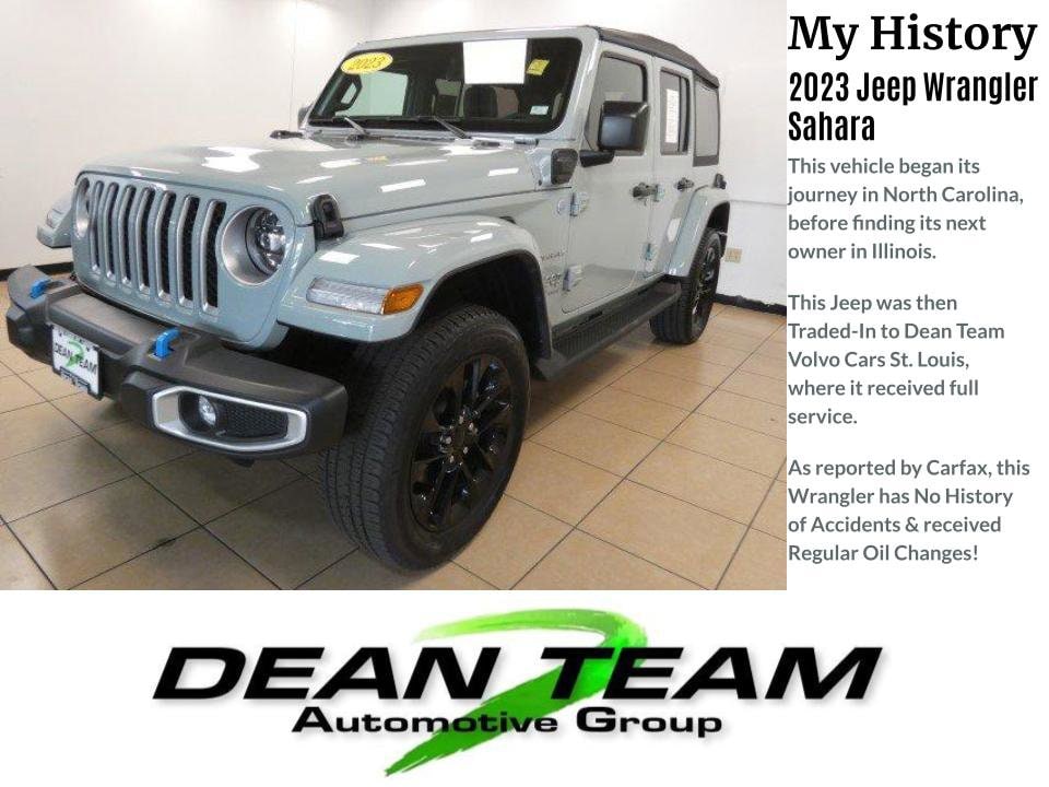 Used 2023 Jeep Wrangler 4xe Sahara 4XE with VIN 1C4JJXP66PW537208 for sale in Saint Louis, MO