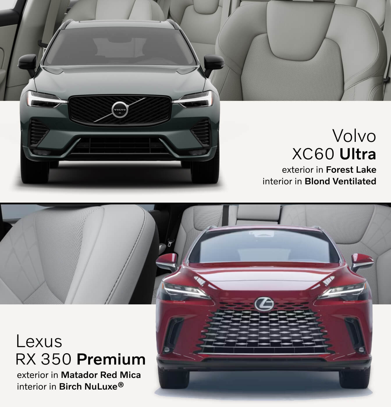 2026 Volvo XC60 vs. 2026 Lexus RX 350 Performance & Specs