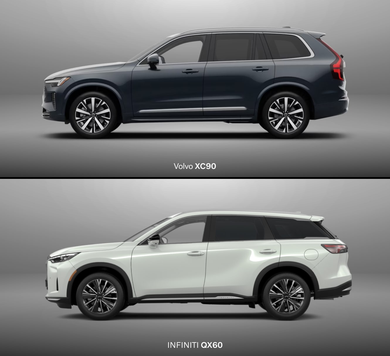 Volvo XC90 Vs. INFINITI QX60 Dimensions