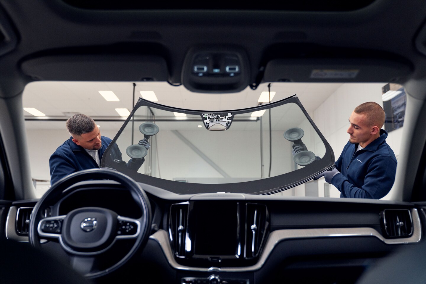 Replacing Windshield with crane