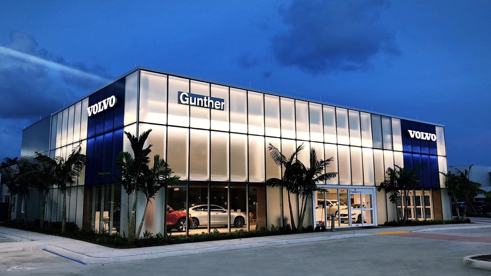 storefront of gunther volvo cars coconut creek