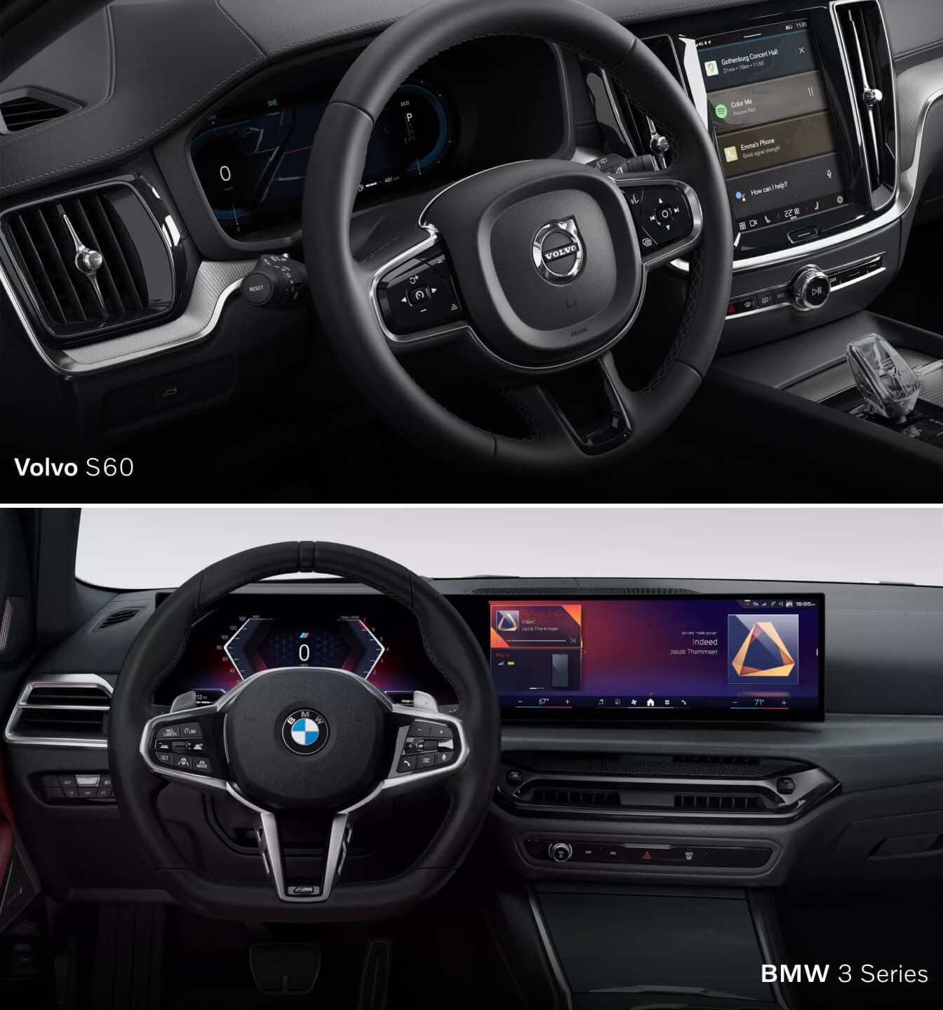 BMW 3 Series vs. Volvo S60 Interior Features & Technology