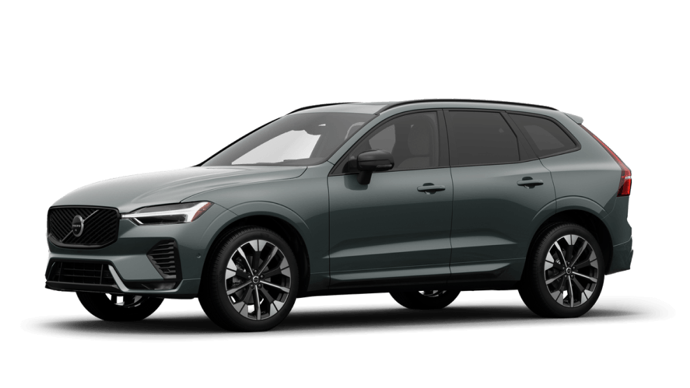 Front three-quarter view of a Volvo XC60 in Forest Lake on a white background.
