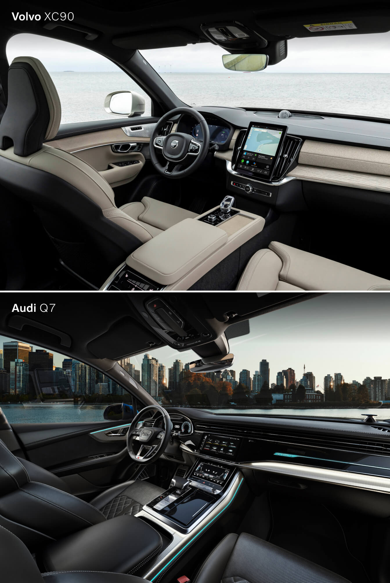 Volvo XC90 vs. Audi Q7 Interior and Technology