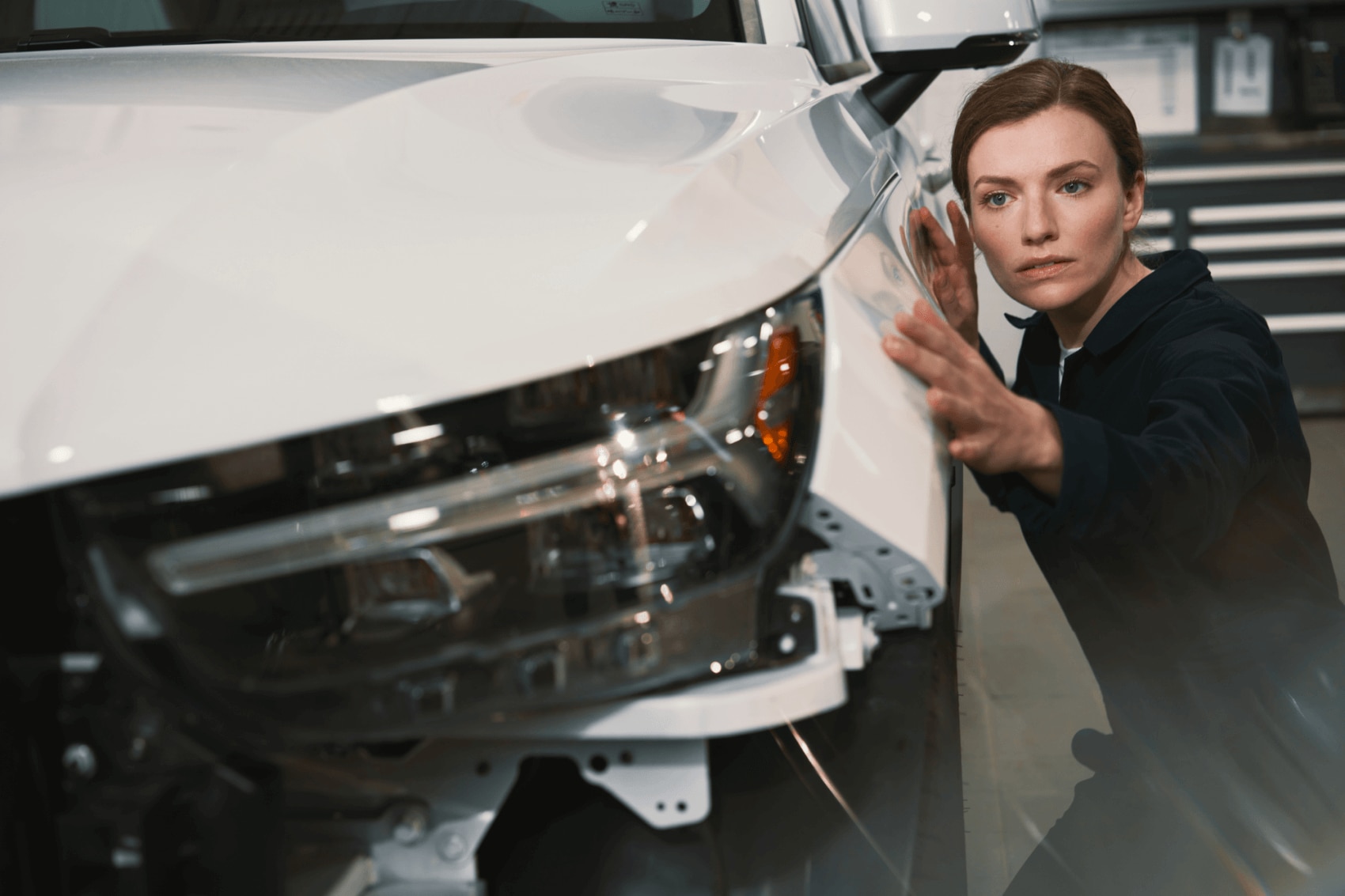 Volvo Service Technician Working at the Collision Center