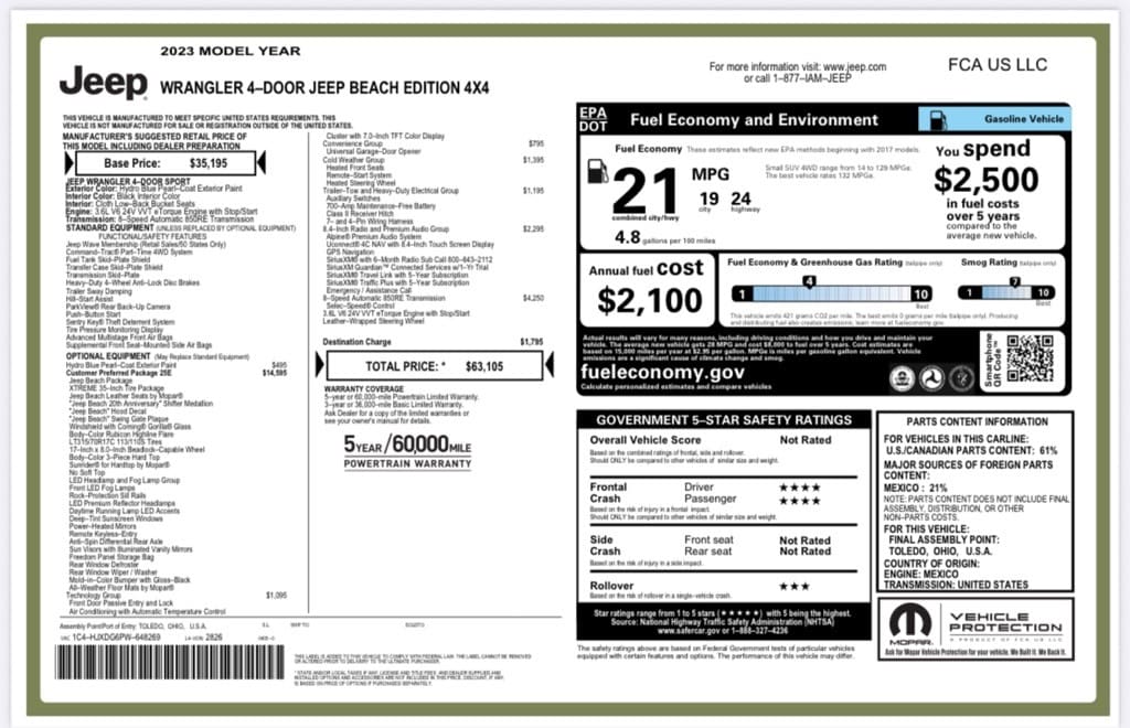 Used 2023 Jeep Wrangler High Tide SUV