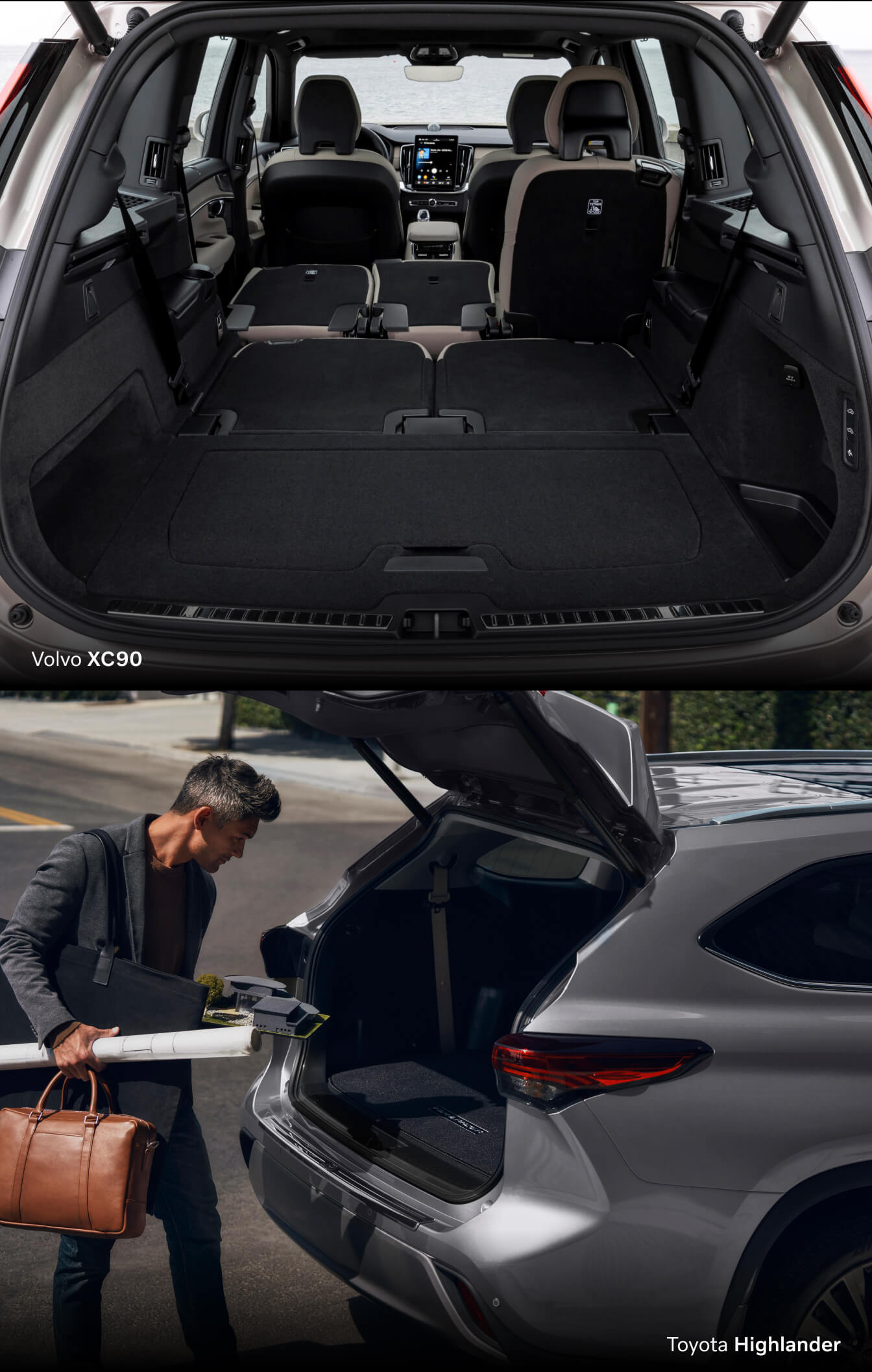 Volvo XC90 vs. Toyota Highlander Dimensions