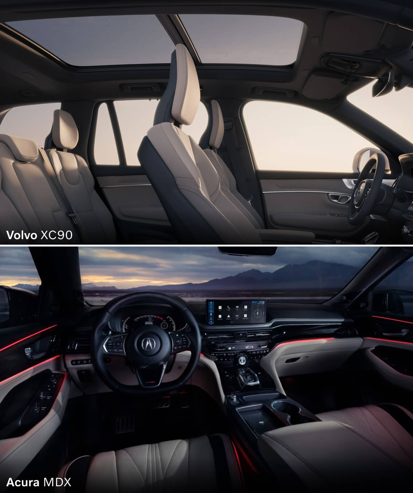 Volvo XC90 vs. Acura MDX Interior comparison