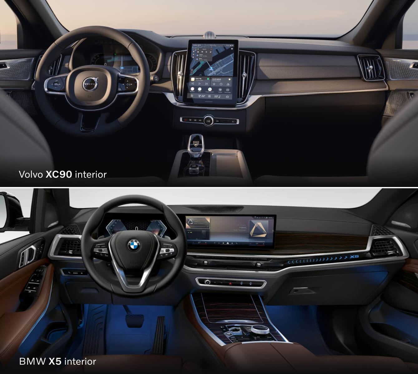 Volvo XC90 vs. BMW X5 Interior Features and Tech