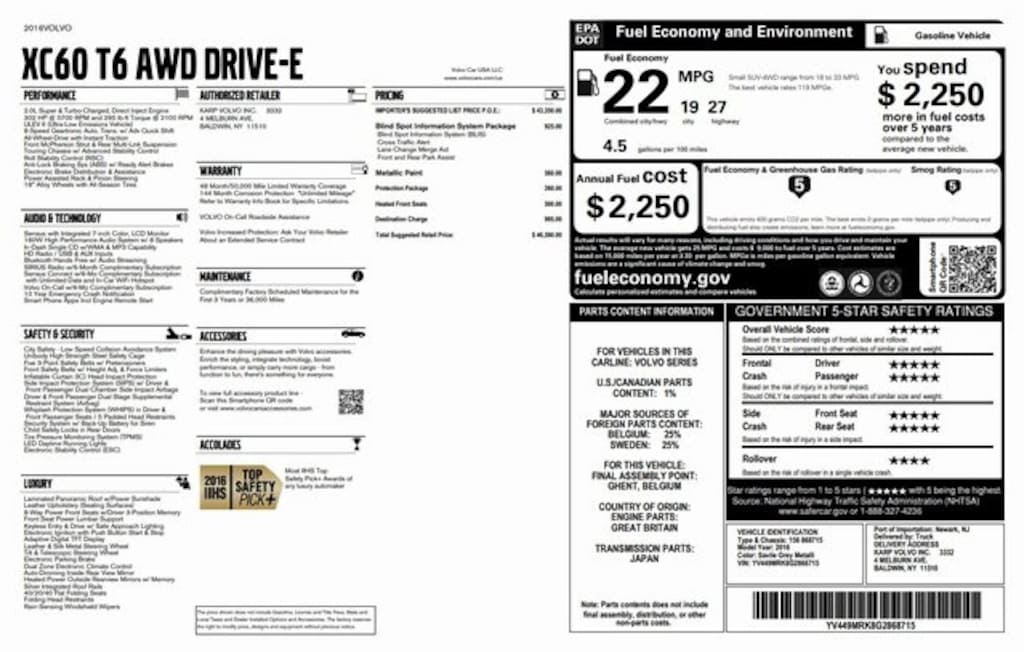 Used 2016 Volvo XC60 T6 Drive-E SUV