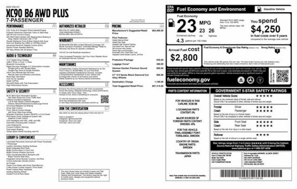 Used 2024 Volvo XC90 B6 Plus Bright Theme SUV