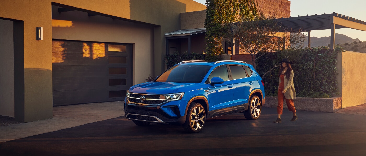 2024 Volkswagen Taos exterior outside home during sunset
