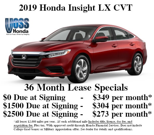 2019 Honda Insight Lx Cvt Hybrid Lease Special